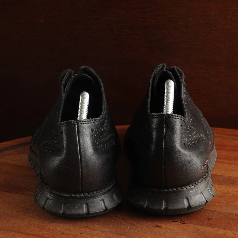 Cole Haan Oxfords Mens SZ 10.5M BLK ZeroGrand Wingtip Leather Office Career Shoe